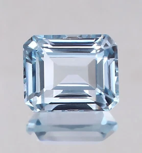 AAA 7.55 Ct Brazilian Aquamarine Loose Radiant Gemstone Aquamarine Fine Quality - Picture 1 of 4