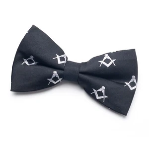 Masonic 100% Silk Sq & Compass Bowtie - Picture 1 of 2