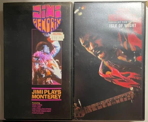 2 JIMI HENDRIX VIDEOS VHS BUNDLE AT THE ISLE OF WIGHT & JIMI PLAYS MONTEREY - Picture 1 of 4