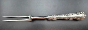 Vintage Birks Louis XV Sterling Silver & Stainless Carving Fork 10 3/4" - Picture 1 of 5