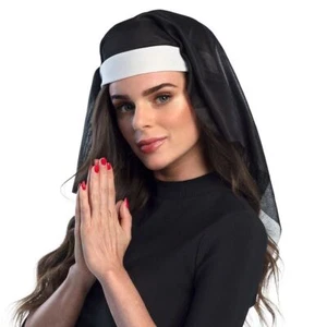 FUN NUN HEADDRESS LADIES RELIGIOUS FANCY DRESS HEN ACCESSORY - Picture 1 of 3