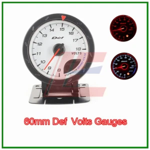 2.5" 60mm white face gauge advanced volt gauge amber red/ white lights - Picture 1 of 9