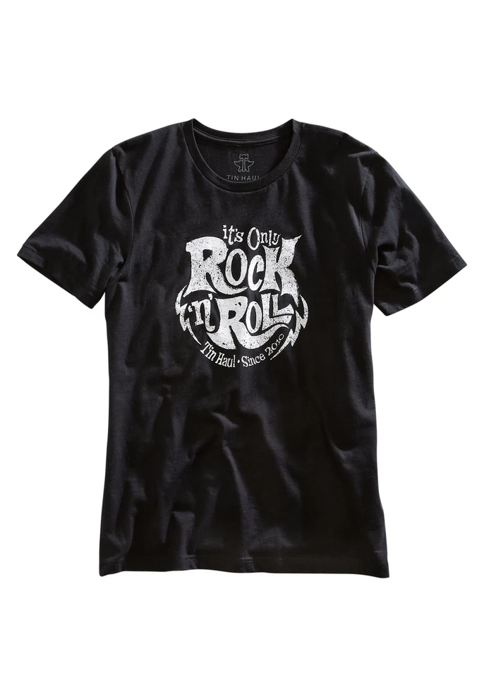 Camiseta Tin Haul Unisex Negra 100% Algodón Its Only Rock n Roll S/S Foto 1 de 1