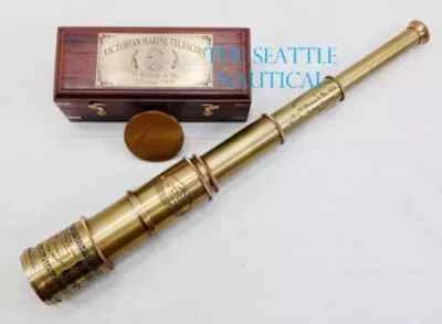 MARITIME BRASS ANTIQUE VINTAGE 20" VICTORIAN MARINE TELESCOPE SPYGLASS GIFT - Image 1 of 4
