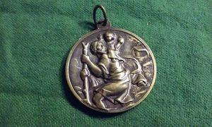 Pavlivs Pope VI Pont.Max & Saint Christopher Bronze Medal Raised Images 1-1/4" - Picture 1 of 6