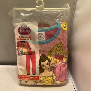 Disney Princess Thermal Underwear Set Girls Size 10 - Picture 1 of 14