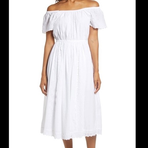 OFF WHITE Abito da donna nuovo con etichette bianco XSmall XSmall XSmall XS elastico vita midi