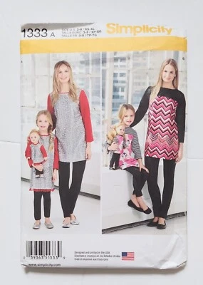 Simplicity 1333 Misses Child’s Tunic Leggings 18  Doll Adult Sz 10-22 / 3-8 - Image 1 of 4