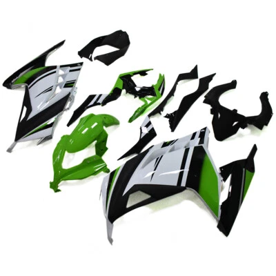 Green White Fairings Kit Bodywork for Ninja 300 EX300 2013 14 15 16 17 Kawasaki - Imagem 1 de 4