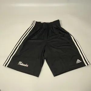 Nebraska Cornhuskers Adidas Mens Shorts XS Extra Small Black White NCAA Athletic - Picture 1 of 11