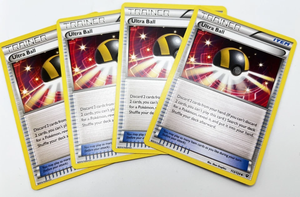 Ultra Ball 113/124 x4 4x Pokémon Card Fates Collide 2016 Playset LP - Image 1 of 1