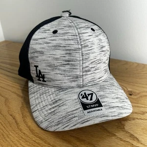 NEW ‘47 MVP Los Angeles Dodgers MLB Mesh Adjustable Baseball Hat Cap Gray Black - Picture 1 of 12
