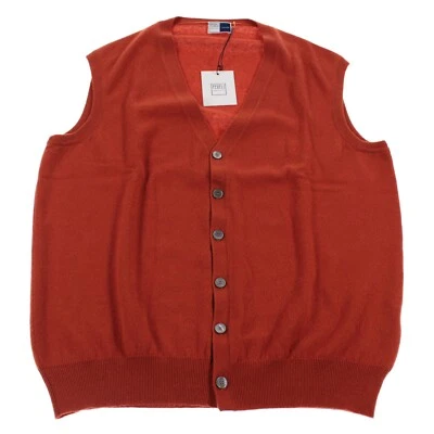 Fedeli Nuevo con Etiquetas 100% Cachemira Cárdigan Suéter Chaleco Talla 58 EE. UU. 3XL Delgado Naranja Quemado Foto 1 de 4