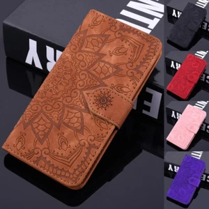 Fr Samsung Galaxy S24 S23 S22 S21 FE S20 Note20 Pattern Leather Flip Wallet Case - Picture 1 of 22