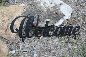 Welcome Metal Sign - Home Decor - Outdoor - Artwork - Lawn - Garden Stake, W1022 - Picture 1 of 4