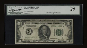 DBR 1928 $100 St. Louis Numeral Fr. 2150-H Legacy VF-20 Serial H00064351A - Picture 1 of 2