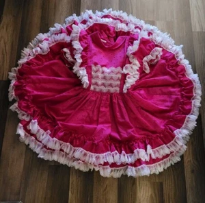 Betty Oden Dress Girl Size 7 Fuschia Purple Pink Full Circle Pageant Vintage 80s - Picture 1 of 8