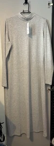 Grey High Neck Jumper Dress New Size 14 Eur 42 - Picture 1 of 8