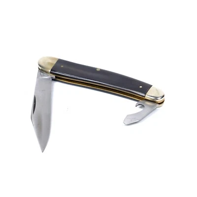 NAVAJA DE BOLSILLO PLEGABLE DE COLECCIÓN NOS ALEMANA J.A SCHMIDT & SOEHNE CUERNO DE BÚFALO CERVEZA CANOA Foto 1 de 4