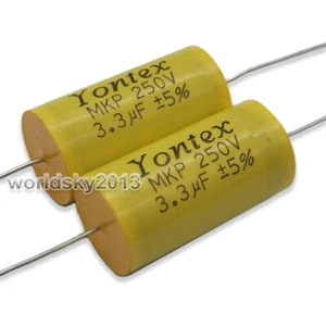 2x YONTEX 250V 3.3uF MKP Altavoz Divisor Película Metalizada Condensador No Polar - Imagen 1 de 6