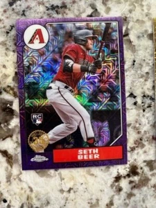 2022 TOPPS SERIES 2 1987 SILVER PURPLE ROOKIE CARD 16/75 DIAMONDBACKS SETH BEER - Picture 1 of 1