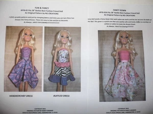 NG Creations Sewing Pattern #2 fits 28" Best Fashion Friend Barbie Doll - Picture 1 of 9