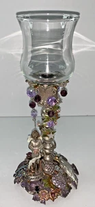 Kirks Folly Silver Tone & Enamel Forget Me Knot Votive Candle Holder - Picture 1 of 16