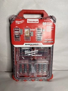 Milwaukee 60 PC SHOCKWAVE Broca Destornillador Enchufe PackOut Set 48-32-5162 - Imagen 1 de 7