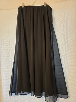 Alex Evenings Black Maxi Skirt - Opaque w/Sheer Top Layer Sizes Med or Sm  - Image 1 of 3