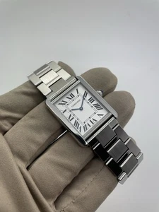 Cartier Tank Solo Stainless Steel Large Quartz White Dial Watch W5200014 w/ Box - Picture 1 of 12