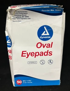 Dynarex ovale Augenpads super weich saugfähig Gaze steril 50 Stück - Bild 1 von 3
