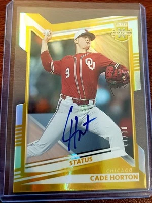 Cade Horton #7 Status Gold /10 Prospect Autograph - 2022 Panini Elite Extra Ed. - Image 1 of 3