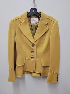 Brioni Tailored Womens Jacket Yellow Size 42 Wool Made in Italy - Picture 1 of 7