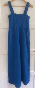 ME+EM - Women’s Blue Cheesecloth Wide Leg Jumpsuit Size 10 - Picture 1 of 16