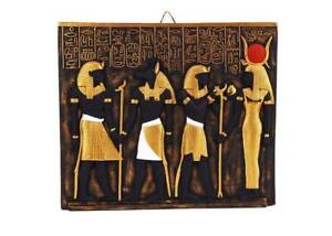 ÄGYPTISCHE KUNST WANDRELIEF Tutanchamun, Anubis, Ramses Ii, Göttin Isis...