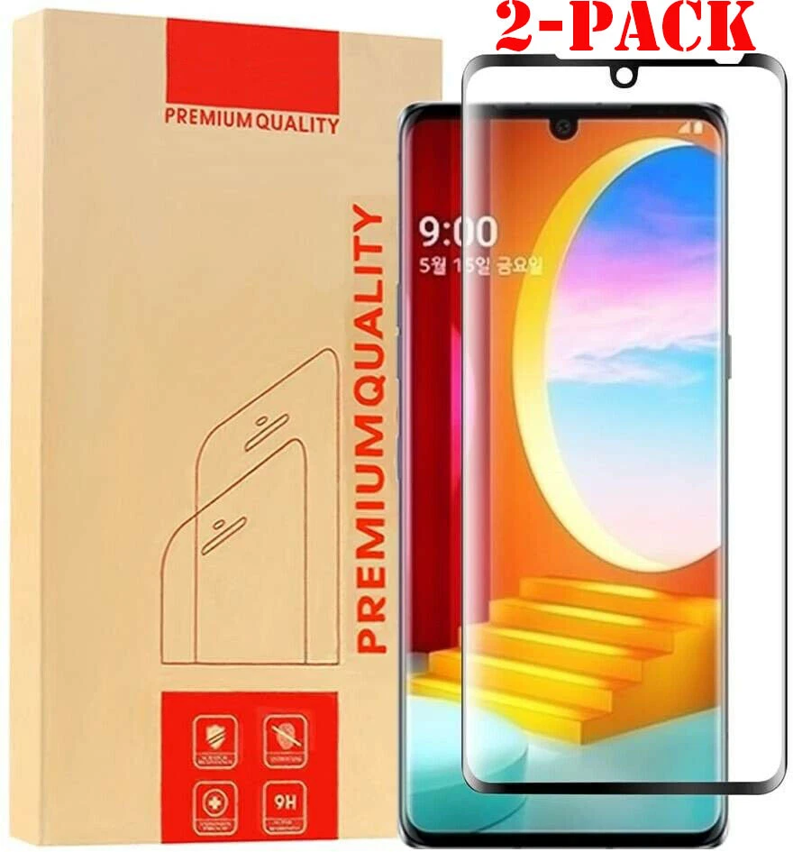 Paquete de 2 protectores de pantalla de vidrio templado curvo 3D para LG Velvet V40 V30 V35 V50 5G Foto 1 de 1