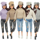 Pull jean bottes chaussures ensemble chapeau 1/6 vêtements de poupée 11,5" accessoires maison de poupée