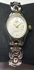 M&M Quartz Gold/Silver Tone Ladies Watch-VGC-silver Dial New Battery-tested