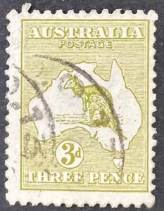 Australia - 1915 3d Olive Kangaroo Perf 12 Third Watermark UNH - Picture 1 of 2