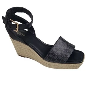 DKNY Calima Ankle Strap Espadrille Wedge Platform Sandal Womens Size 9 - Picture 1 of 8