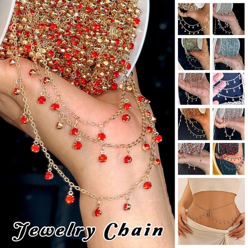 VETEMENTS Collana catena strass fai da te gioielli fare abbigliamento accessori donna