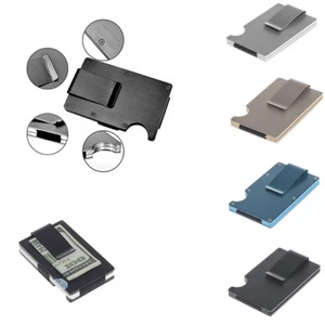 Slim Metal Credit Card Holder RFID Blocking Metal Money Clip Purse Wallet - Picture 1 of 31