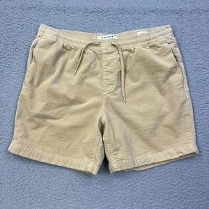 PACSUN Volley Cordoroy Shorts Mens Large Beige Chino Elastic Drawstring Beach 6" - Picture 1 of 12