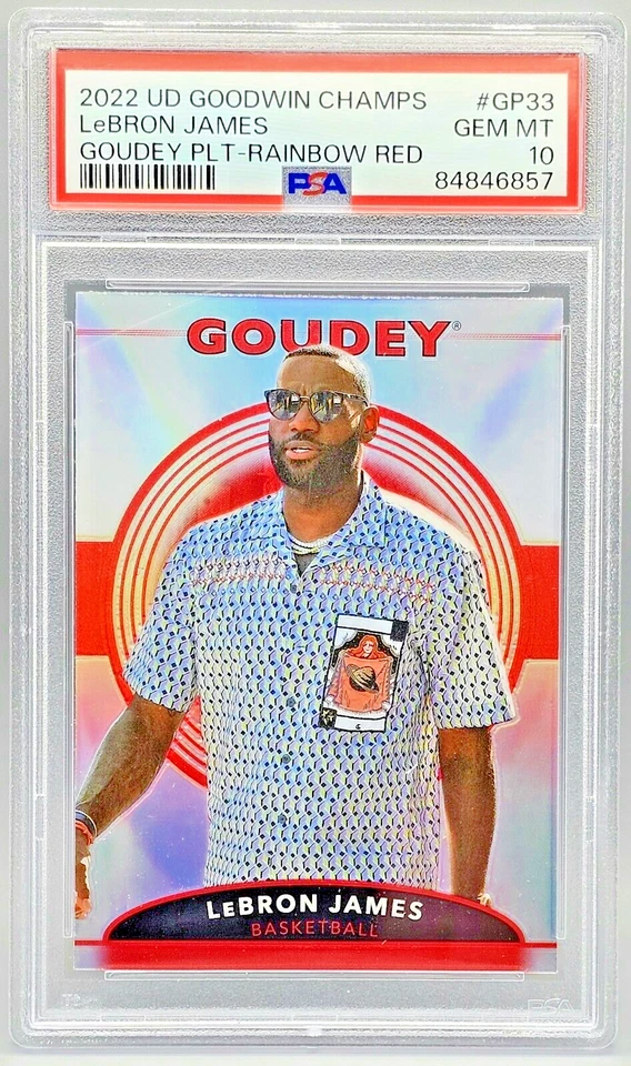 Lebron James 2022 UD Goodwin Champions Goudey Platinum Rainbow Red #GP33 PSA 10 Foto 1 de 2
