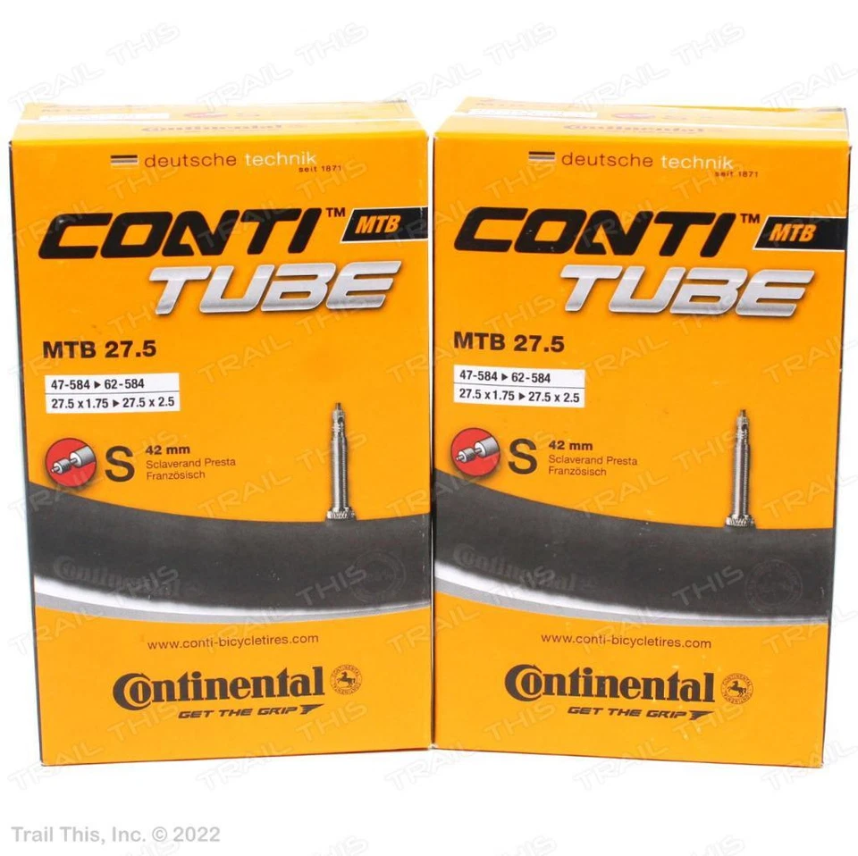 2 X Continental MTB 27.5 Mountain Bike Inner Tube Presta Valve 650b