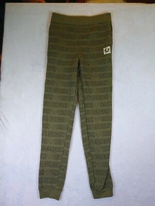 True Religion Jogger Fleece Sweatpants Youth Large Olive Green Allover Logo - Picture 1 of 12