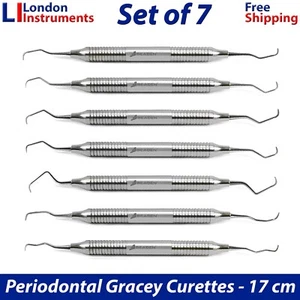 Set of 7 Dental Surgical Gracey Curettes Hygiene Root Planning & Scaling Tools - Picture 1 of 8