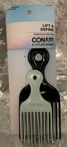 ❤️Conair Lift & Define Hair Pick Combs, 2 Pack Mint Green & Black Perm Detangler - Picture 1 of 3
