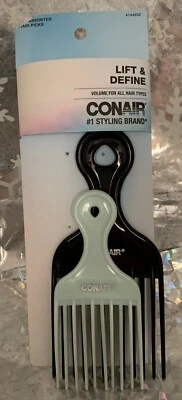 ❤️Peines de selección de cabello Conair Lift & Define, paquete de 2 desenredadores permanentes verde menta y negro Foto 1 de 3