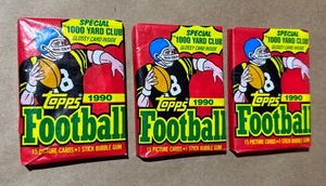 1990 Topps Football Wax Packs (3) - (15 Karten/Pack) - Factory Sealed -45 Total Cards - Bild 1 von 3